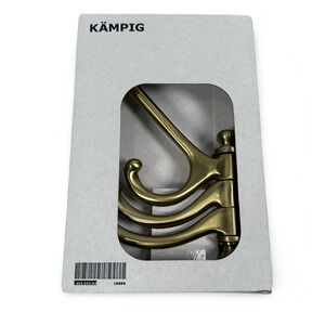 IKEA KAMPIG 3-Arm Swivel Hook Brass Color Wall-Mounted 403.622.64 New in Box